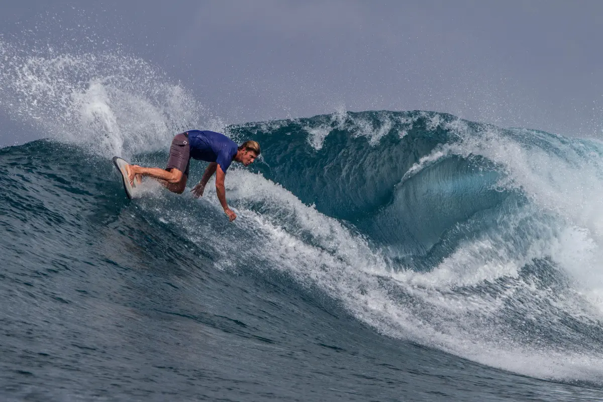 guy enjoying surfing