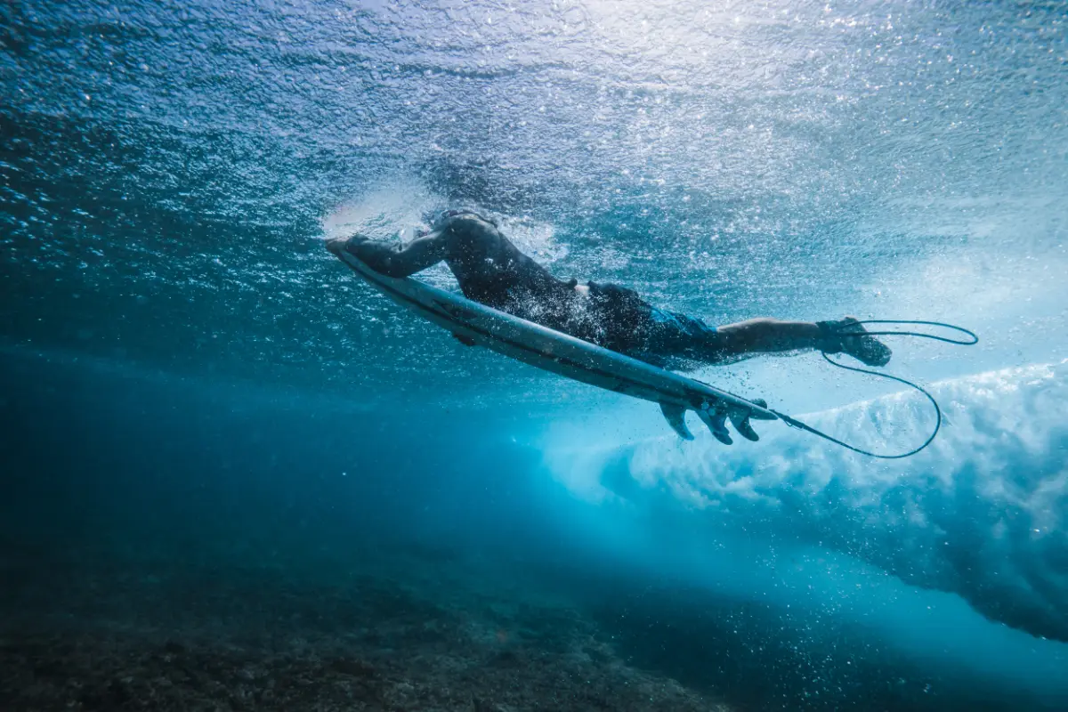 surfer prone on underwater