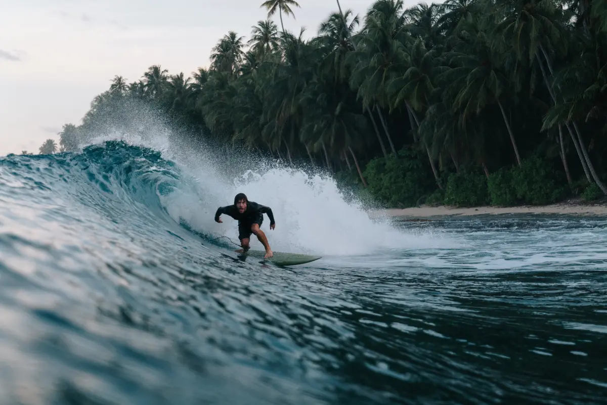 guy enjoying surfing