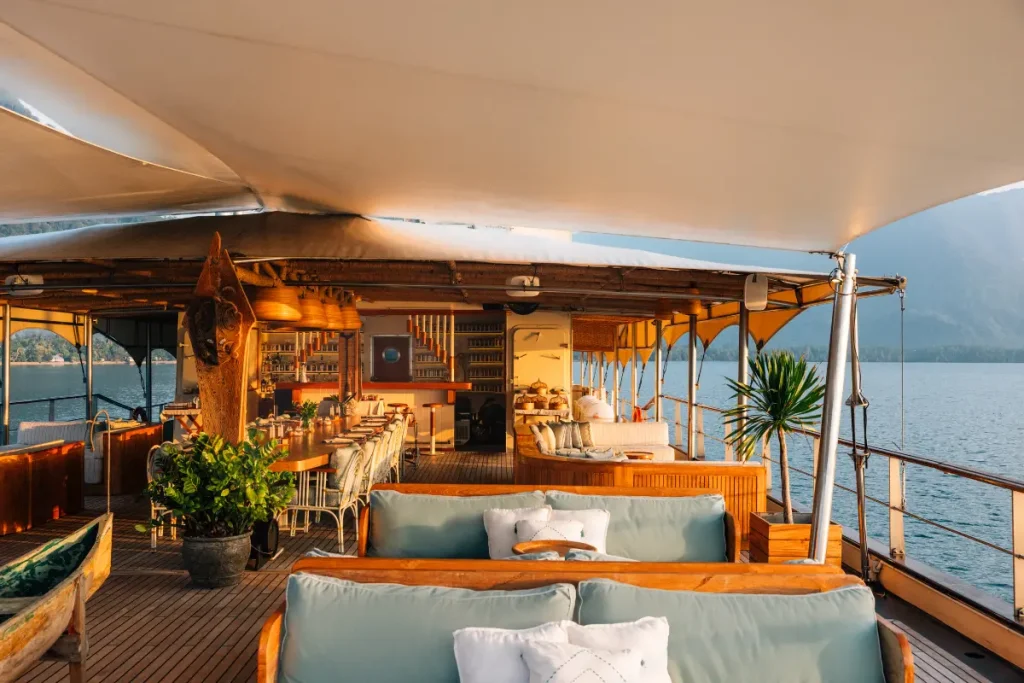 sitting area on a boat