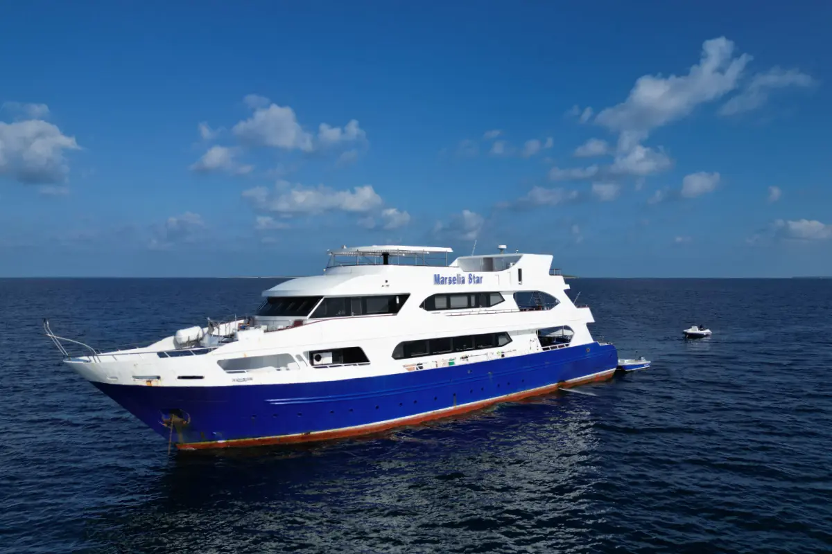 right side view of yacht